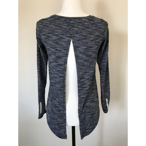 ZYIA Active Long Sleeve Split Back Top Size Small Heathered Gray - Picture 6 of 8